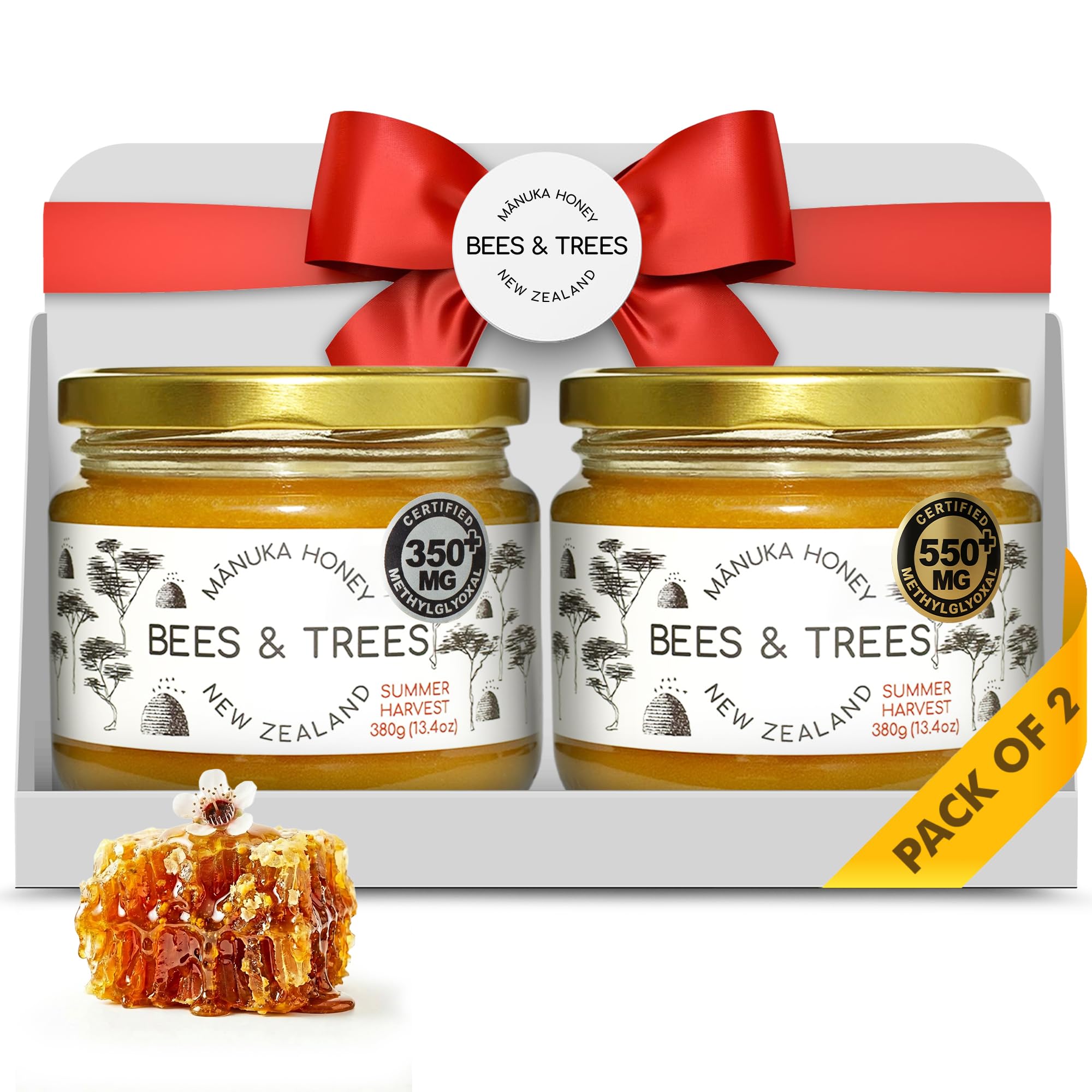 Amazon.com : Bees & Trees New Zealand Manuka Honey – 550+ & 350+